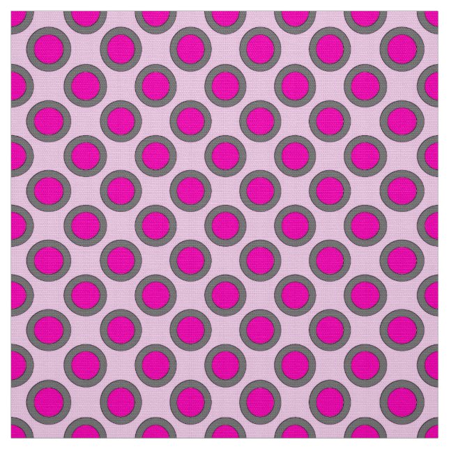 Tissu Points tournés, fuchsia, gris et rose (Échantillon)