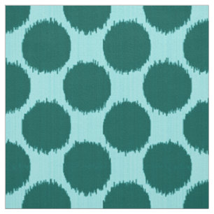 Tissu Points, turquoise et aqua géants d'Ikat