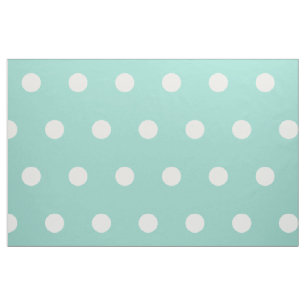 Tissu Pois blancs sur Cool Aqua