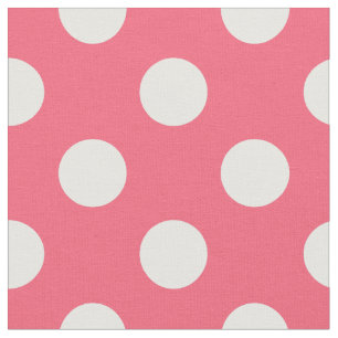 Tissu Pois blancs sur corail