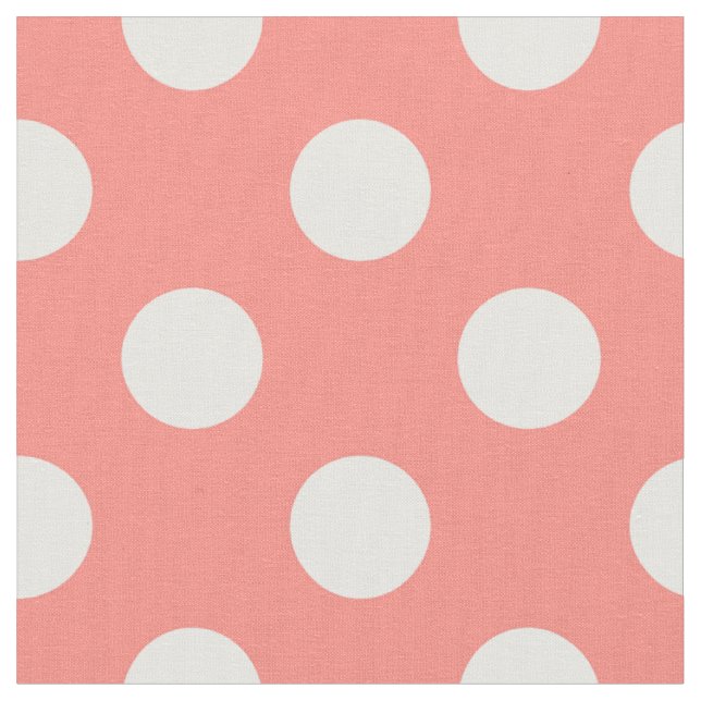 Tissu pois blancs sur la pêche (Fermer)
