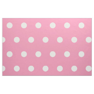 Tissu Pois blancs sur le rose joyeux