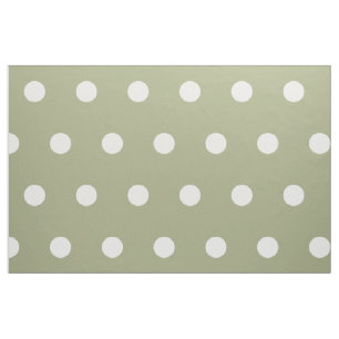 Tissu Pois blancs sur Sage Green