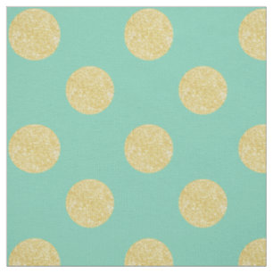 Tissu : Pois de turquoise et d'or de faux