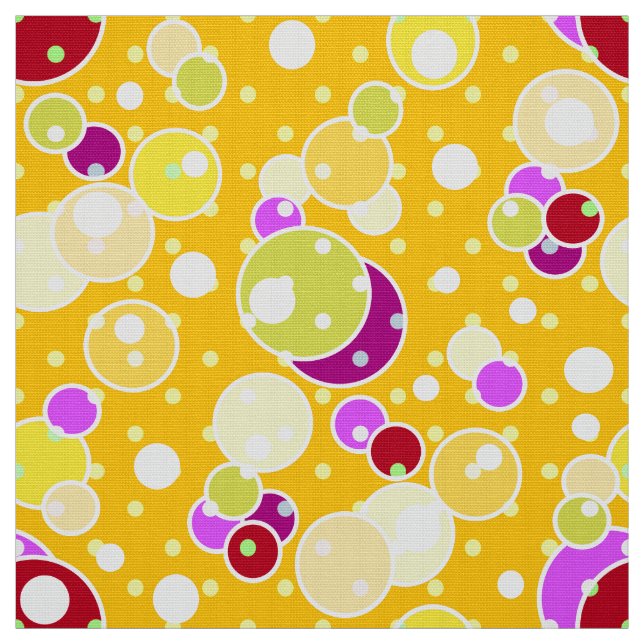 Tissu Pois jaune, jaune, multicolore (Échantillon)