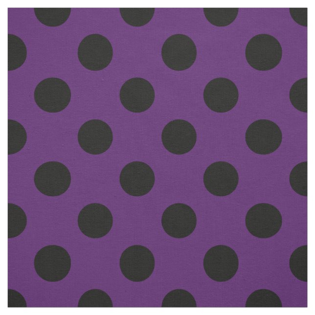 Tissu Pois noir sur le pourpre de prune (Échantillon)