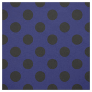 Tissu Pois noirs sur bleu marine
