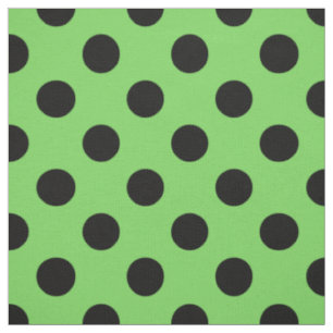 Tissu pois noirs sur le vert citron