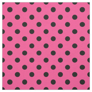 Tissu Pois rose noir Textile