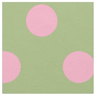 Tissu Pois rose sur le fond de vert sauge