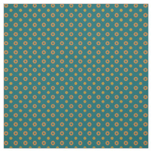 Tissu Pois Tan et Green Quirky sur Motif Turquoise