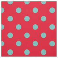 Pois Turquoises légers sur rouge vif