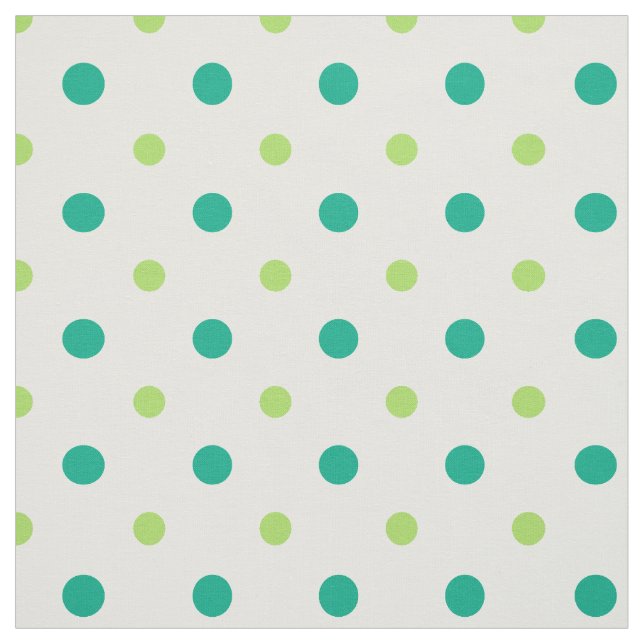 Tissu Pois vert et blanc printemps (Échantillon)