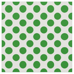 Tissu Pois verts sur Motif blanc