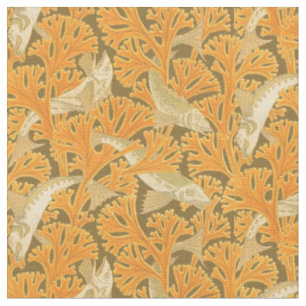 Tissu Poisson Art Nouveau vintage en Motif d'algues