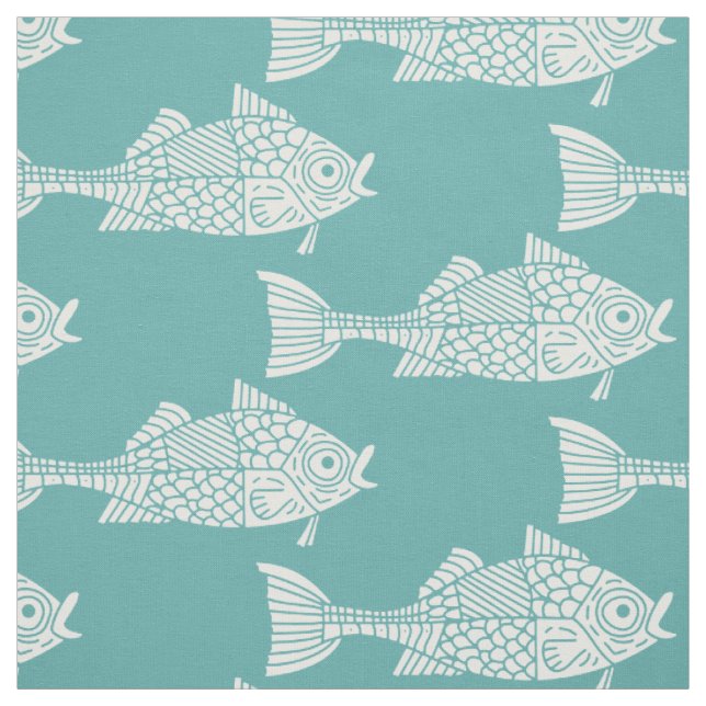 Tissu Poisson blanc (Échantillon)