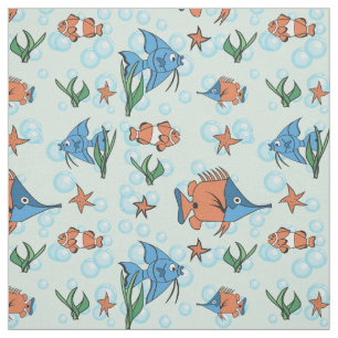 Tissu Poisson Carton mignon