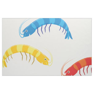Tissu Poisson de crevette/crevette Motif d'impression