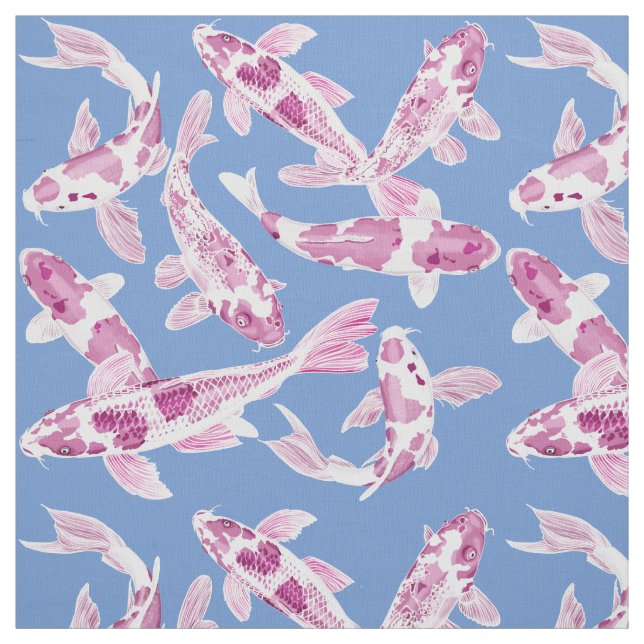 Tissu Poisson rose Koi (Échantillon)