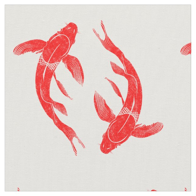 Tissu Poisson rouge Koi (Fermer)