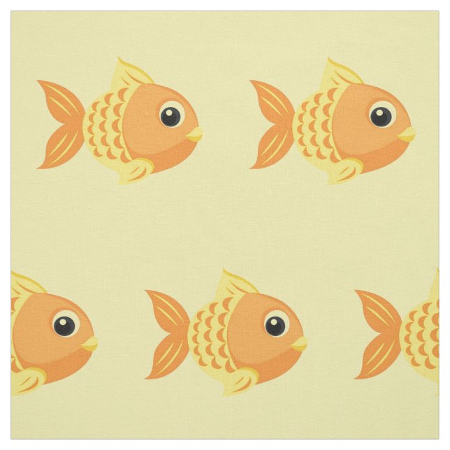 Tissu Poisson rouge mignon (Échantillon)