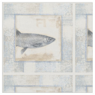 Tissu Poissons gris sur l'arrière - plan beige