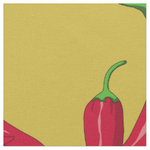 Tissu Poivrons rouges motif, poivre de piment sur le