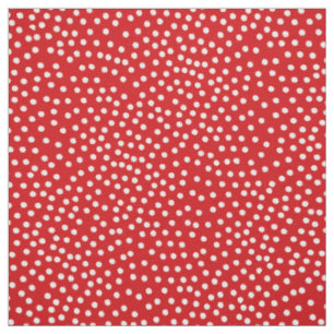 Tissu Polka Aléatoire Rouge Et Blanc Imprimé