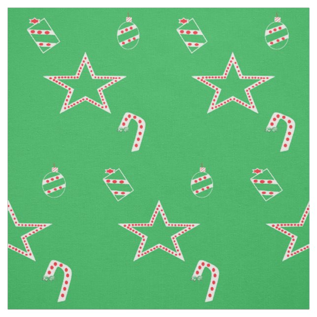 Tissu Polka Dot Tissus de Noël verts (Échantillon)