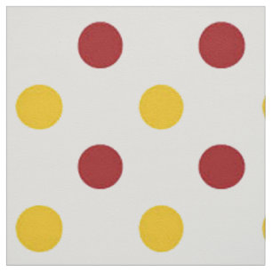 Tissu Polka Dotée/Bourgogne et Jaune
