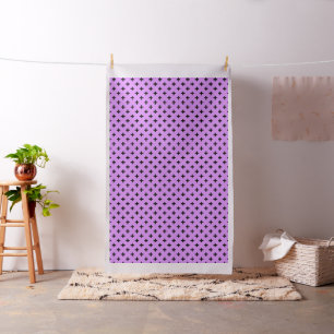 Tissu Polka noire croise sur lilas