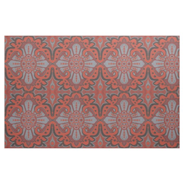 Tissu "Pomegranat tranché" formes organiques motif bohèm (Fat Quarter)