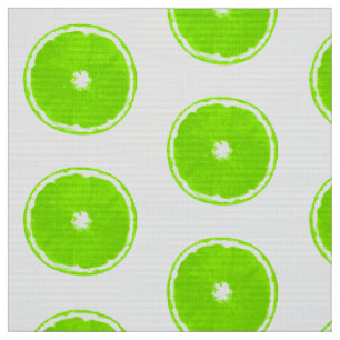 Tissu Pop Art Lime Slices - arrière - plan blanc