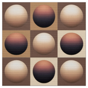 Tissu Pop Art Spheres, Chocolat Brown et beige