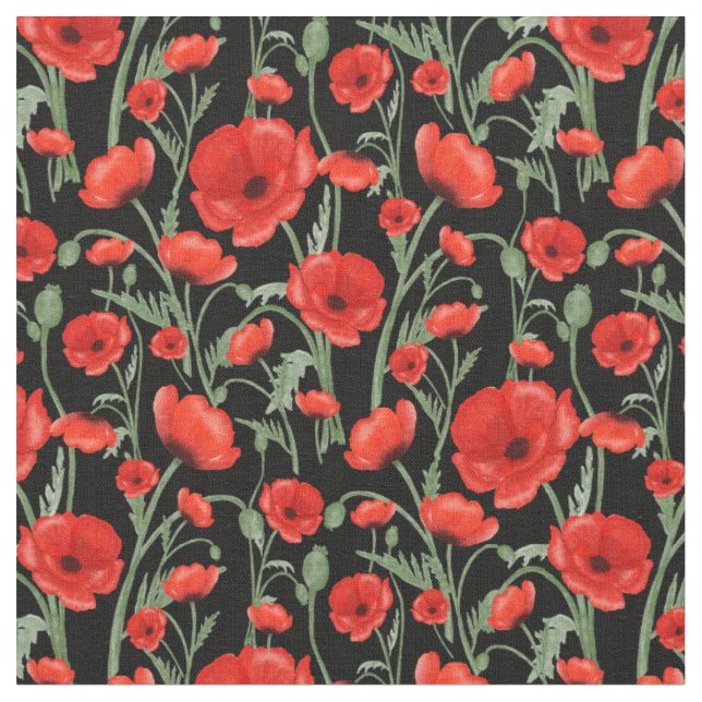Tissu Poppies rouges (Fermer)