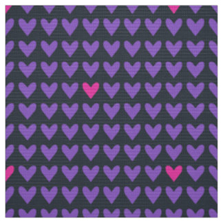 Tissu POPSTAR - Coeurs valentine violet et rose chaud