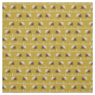 Tissu Porcupine dorée Brown et moutarde