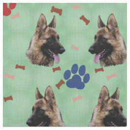 Tissu Portrait de chien berger allemand