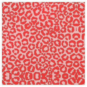 Tissu Poster de animal léopard rouge moderne