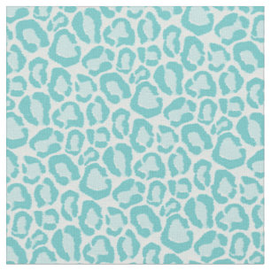 Tissu Poster de animal Leopard Turquoise