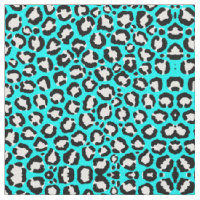 Poster de animal moderne Cyan Blue Leopard