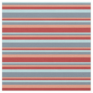 Tissu Poudre bleu, gris ardoise, Saumon foncé et rouge