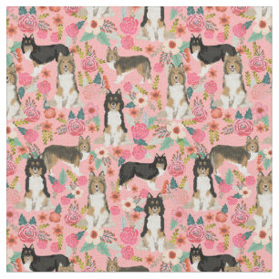Tissu poule vintage de chien de garde rose