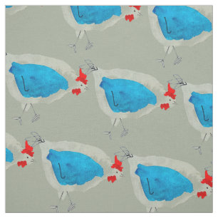 Tissu Poulets mignons aquarelle