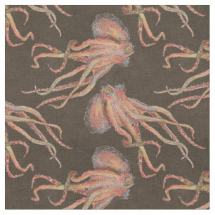 Tissu Poulpe rouge