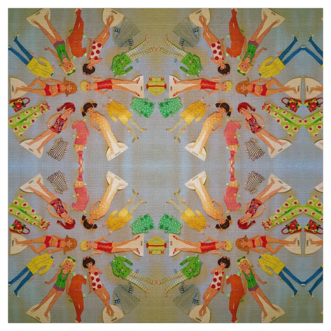 Tissu Poupées de papier d'été (Échantillon)