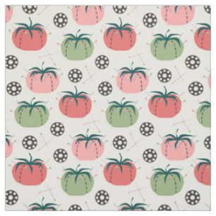 Tissu Poussins de tomates et poubelles - Lime rose