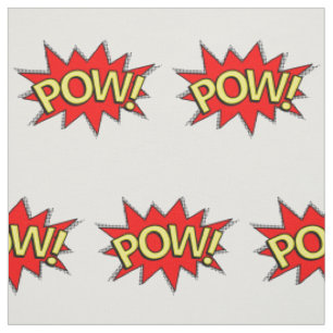 Tissu POW ! - Superhero Comédie Livre rouge/bulle jaune