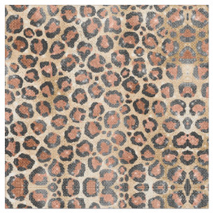 Tissu Prince d'Or noir Brown Leopard