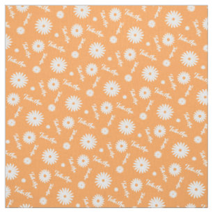 Tissu Profil de nom orange personnalisé de marguerite
